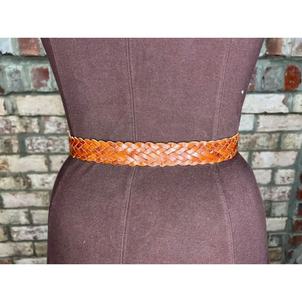Split leather belt brown size small